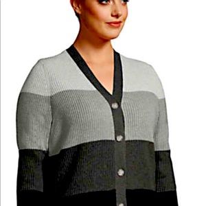 NEW Lands’ End Grey Cardigan Sweater Size M